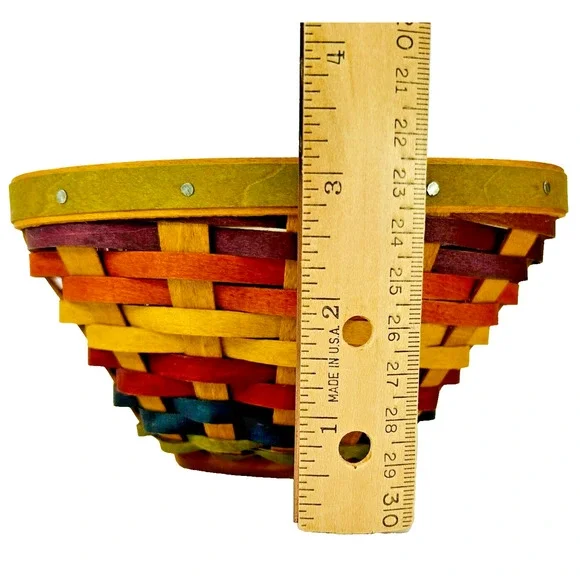 Longaberger Fiesta Chip & Dip Basket Set with Lidded Protectors 2008 Triangles - Picture 15 of 16